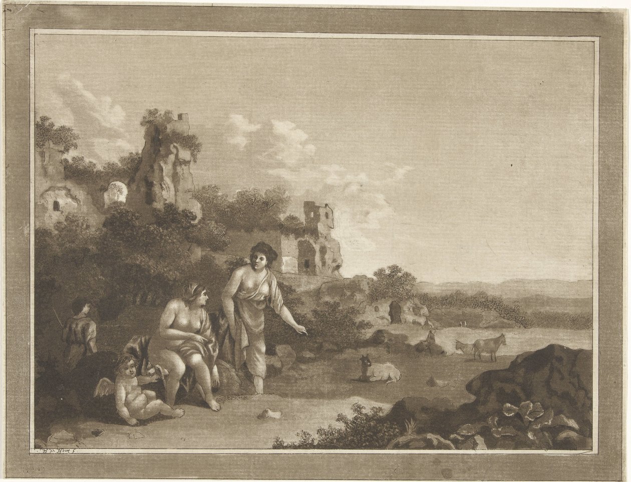 Krajina s nymfami od Hubertus van Hove