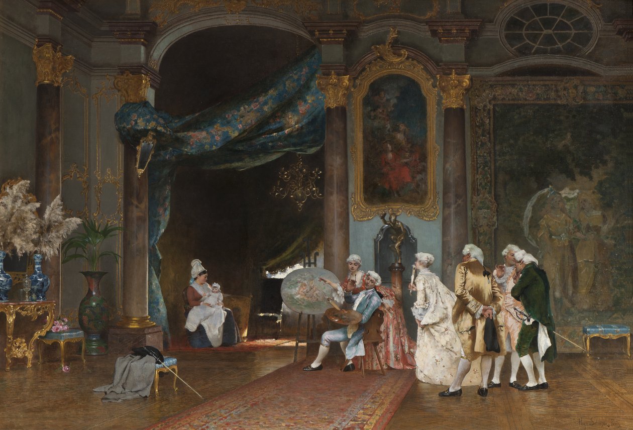 Setkání, kolem roku 1880 od Hugo Salmson