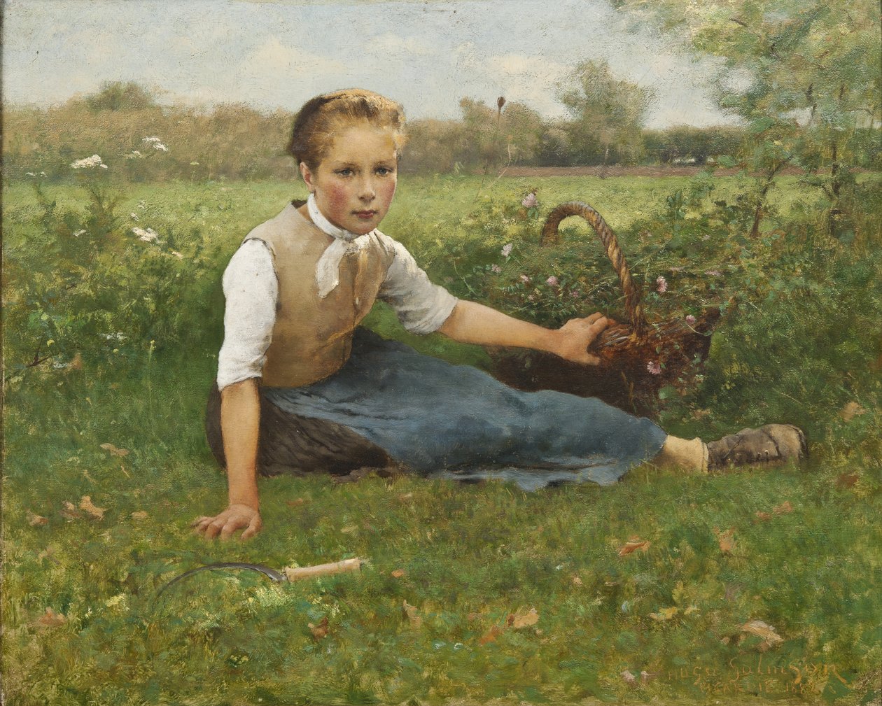 Sbírání květin, 1882 od Hugo Salmson