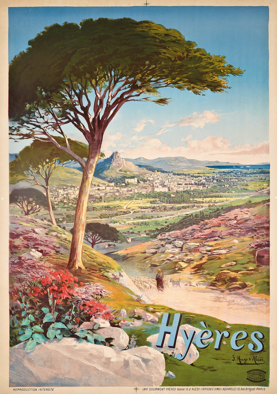 Reklamní plakát Hyeres, Francie, 1900 od Hugo d Alesi