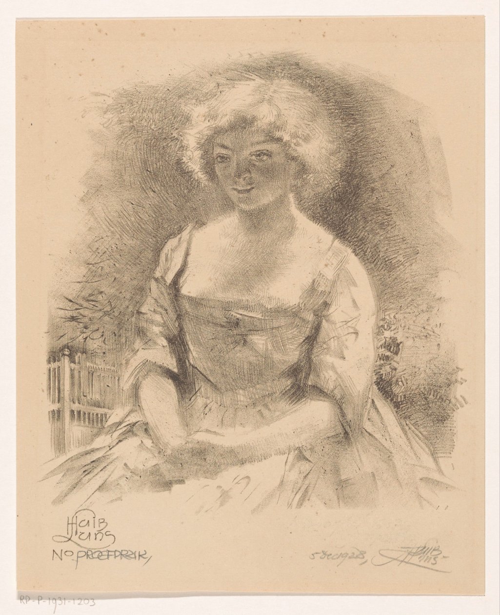 Sedící dívka od Huib Luns (signed by artist)