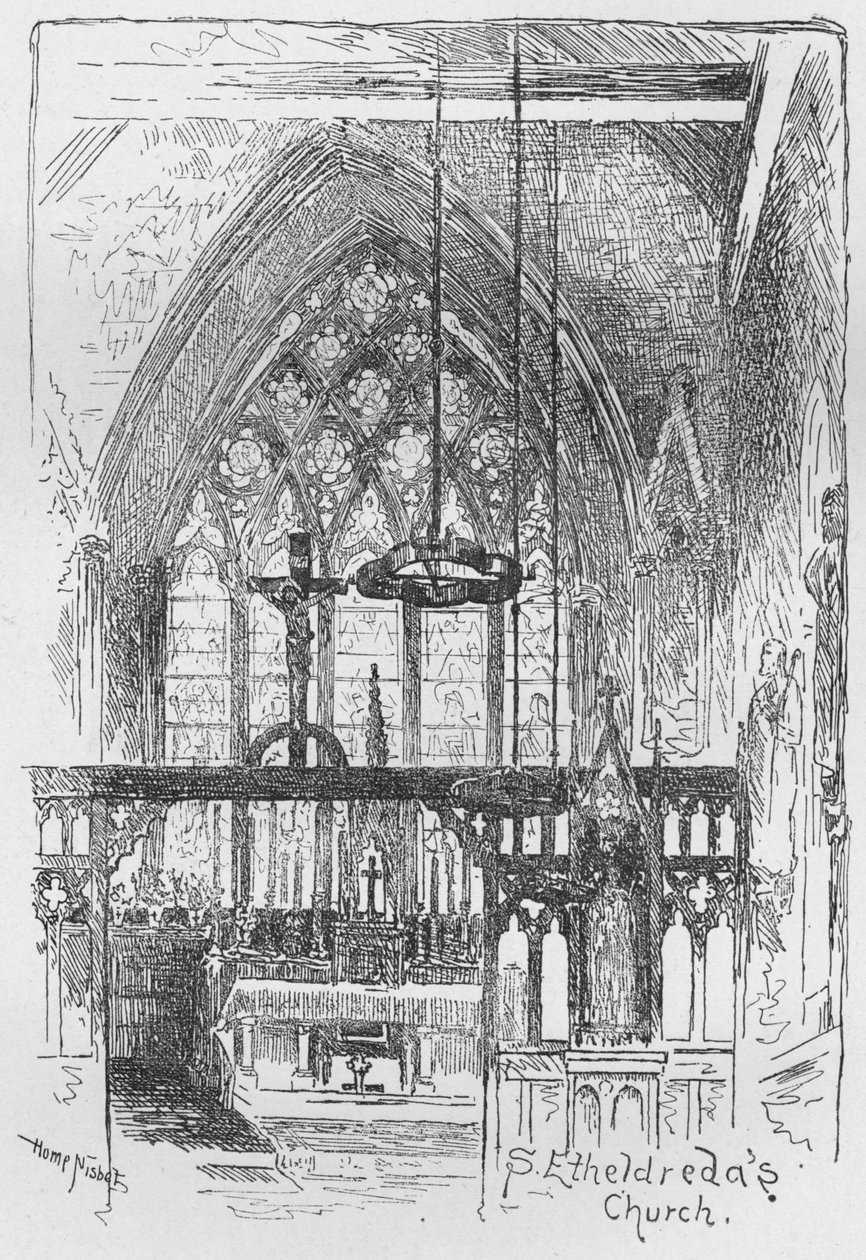Kostel sv. Etheldredas, 1890 od Hume Nisbet