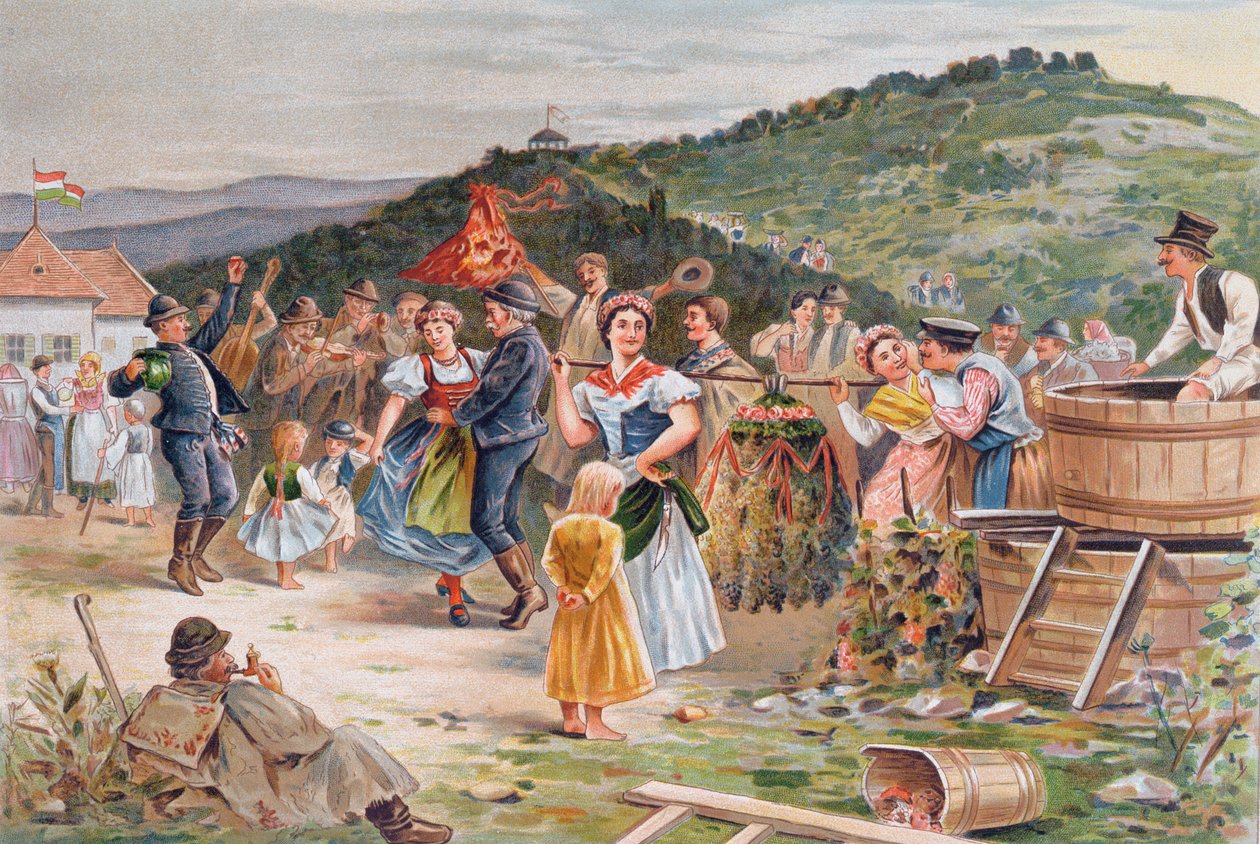 Festival na oslavu sklizně vína v Maďarsku od Hungarian School