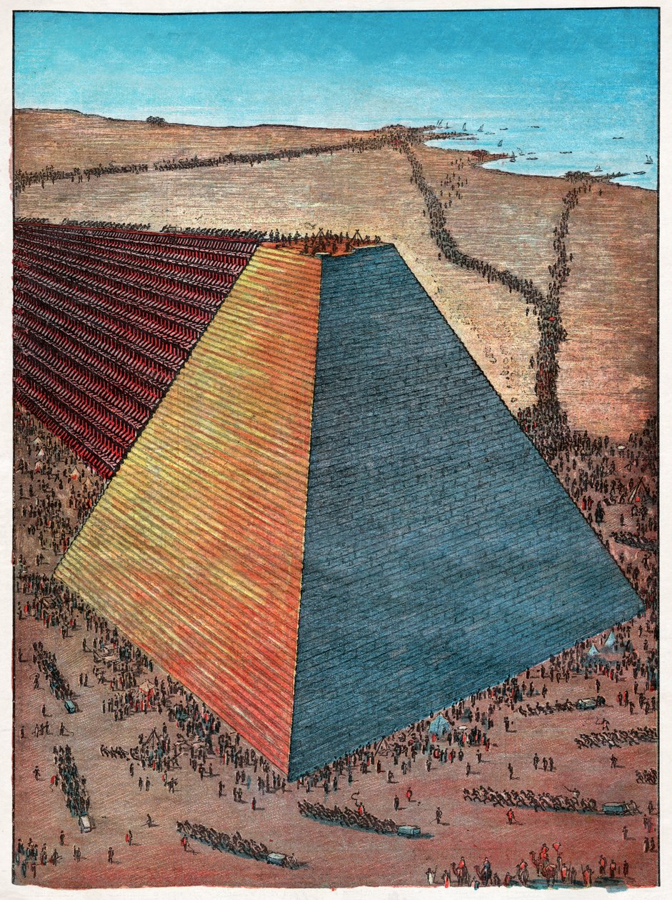 Cheopsova pyramida. 1927 (rytina) od Hungarian School
