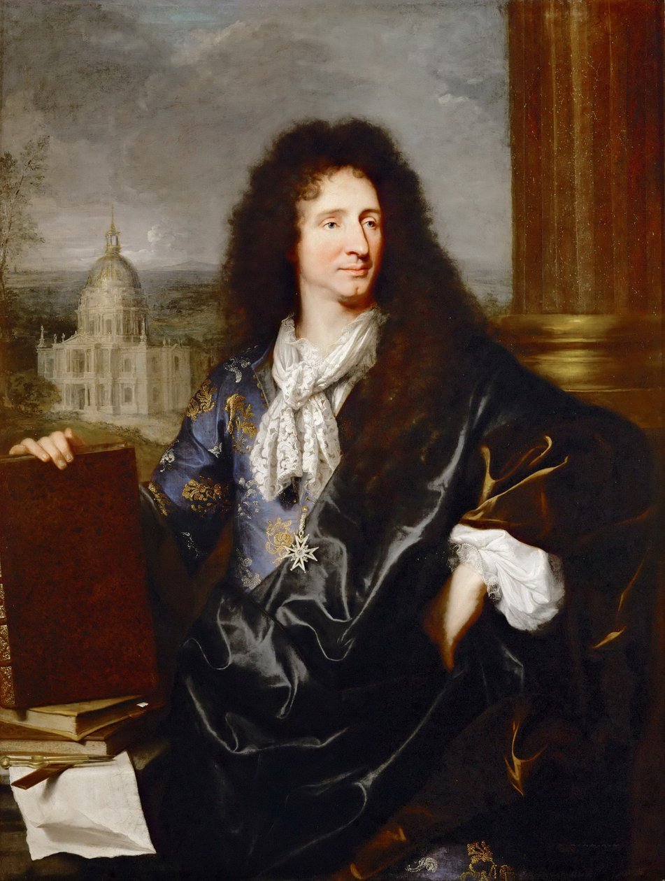 Portrét Julese Hardouina-Mansarta 1646-1701 od Hyacinthe Francois Rigaud