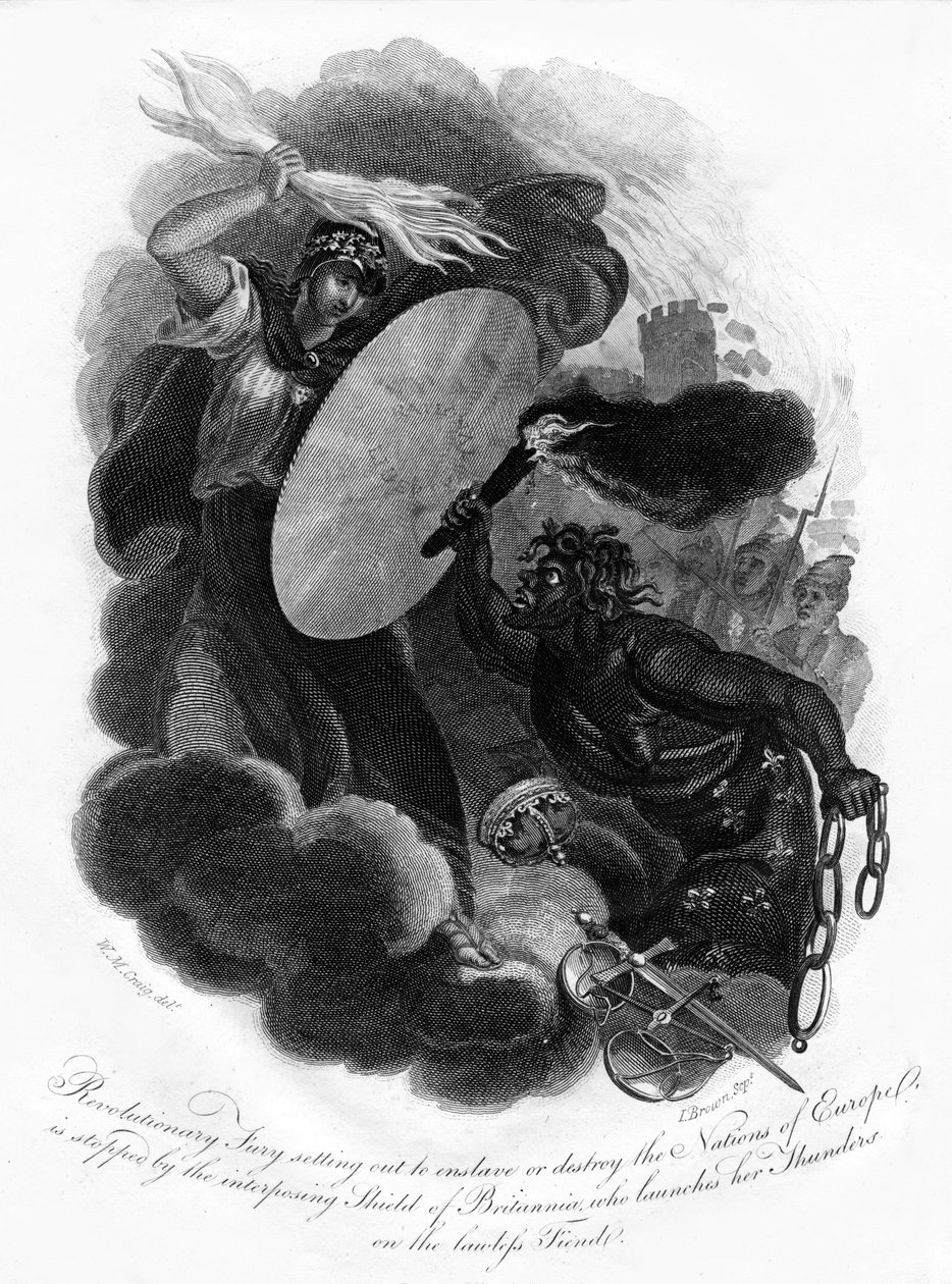 Revoluční zuřivost a Britannia, 1814. od I. Brown