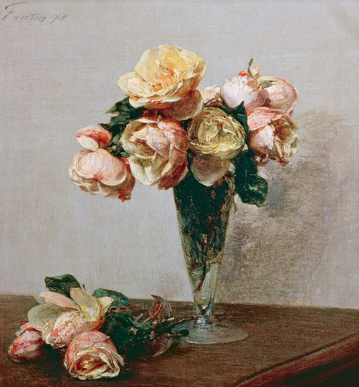 Růže od Ignace Henri Jean Fantin Latour