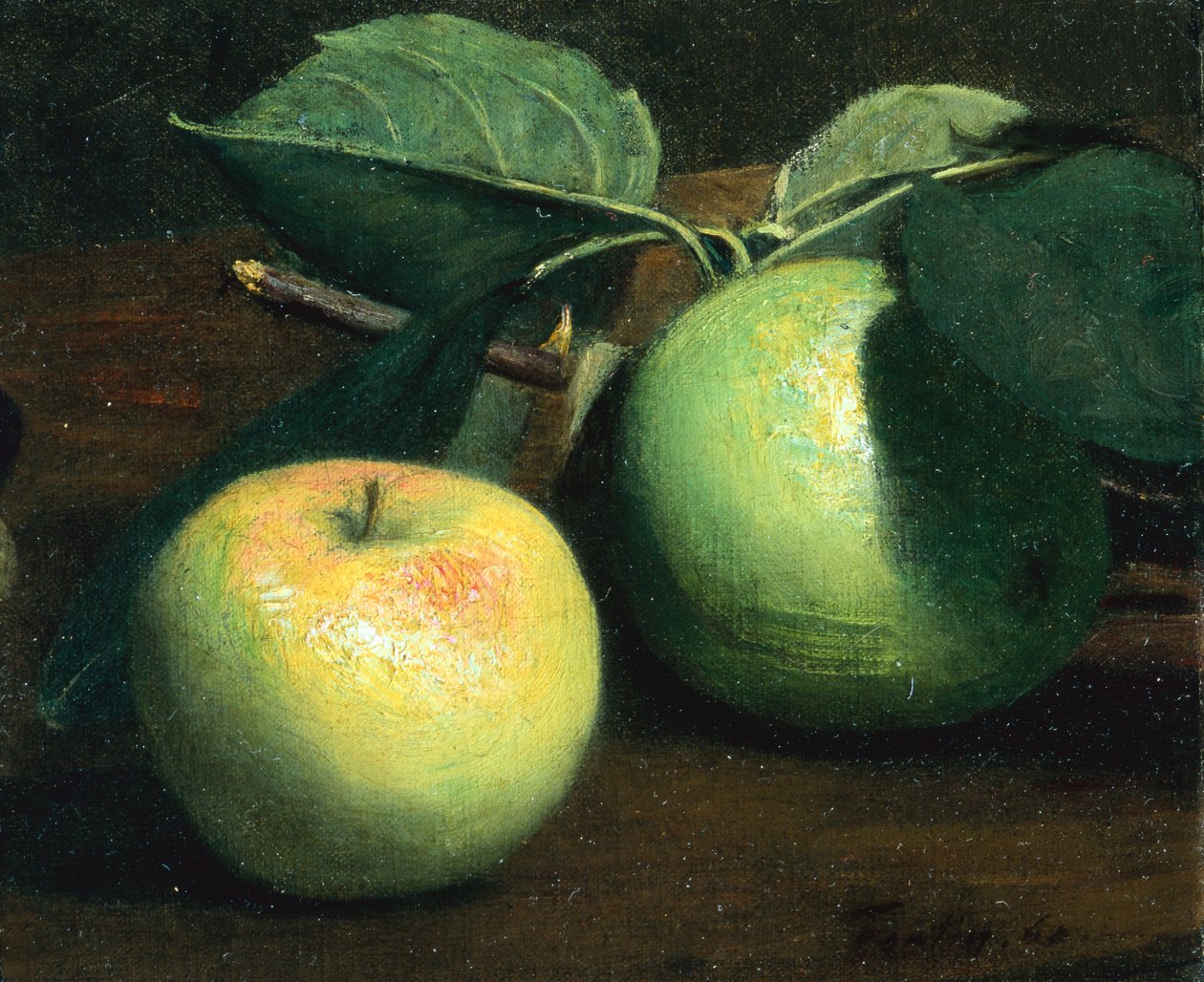 Dvě jablka (olej na plátně) od Ignace Henri Jean Fantin Latour