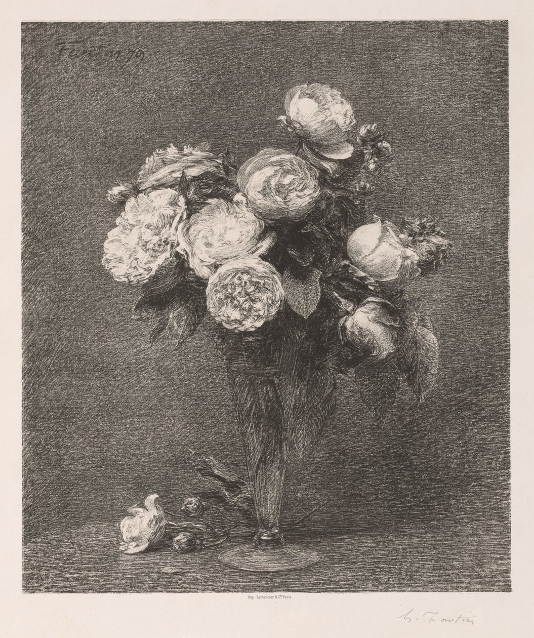 Kytice růží, 1879. od Ignace Henri Jean Fantin Latour