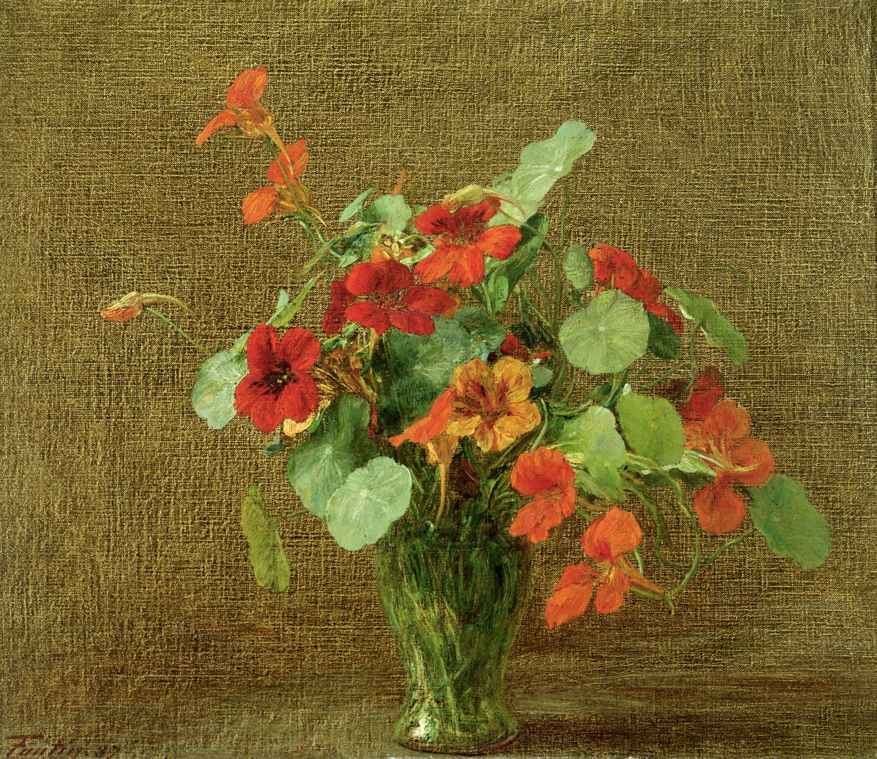 kapucínky (nasturtiums) od Ignace Henri Jean Fantin Latour