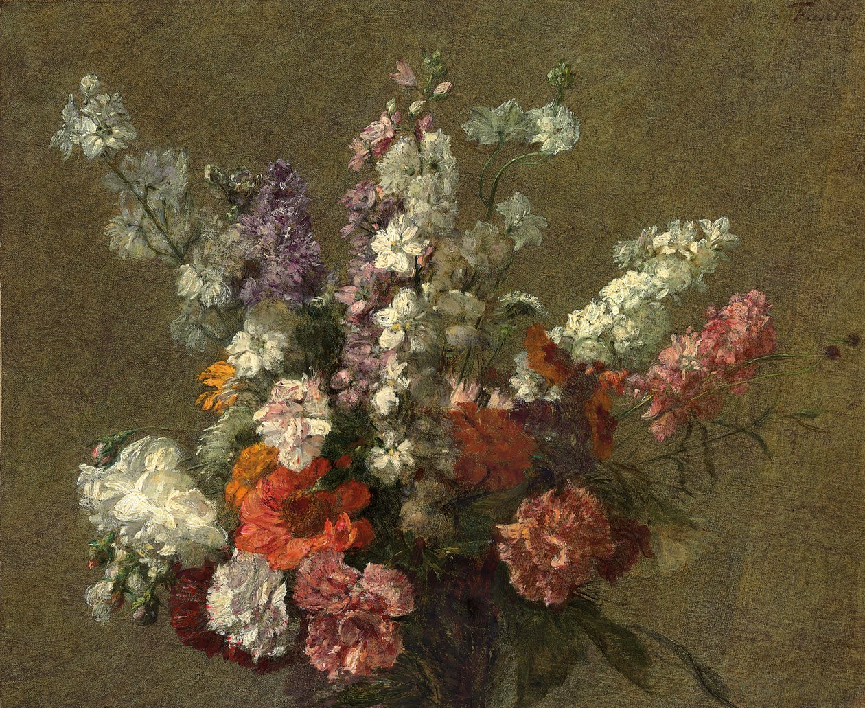 Delphiniums; Larkspur, 1899 od Ignace Henri Jean Fantin Latour