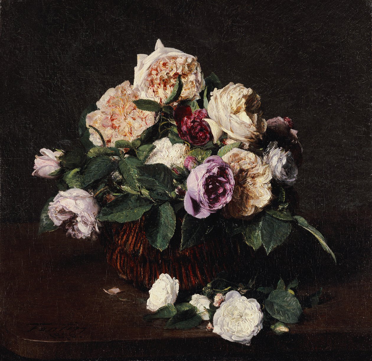 Váza s květinami, 1876 od Ignace Henri Jean Fantin Latour