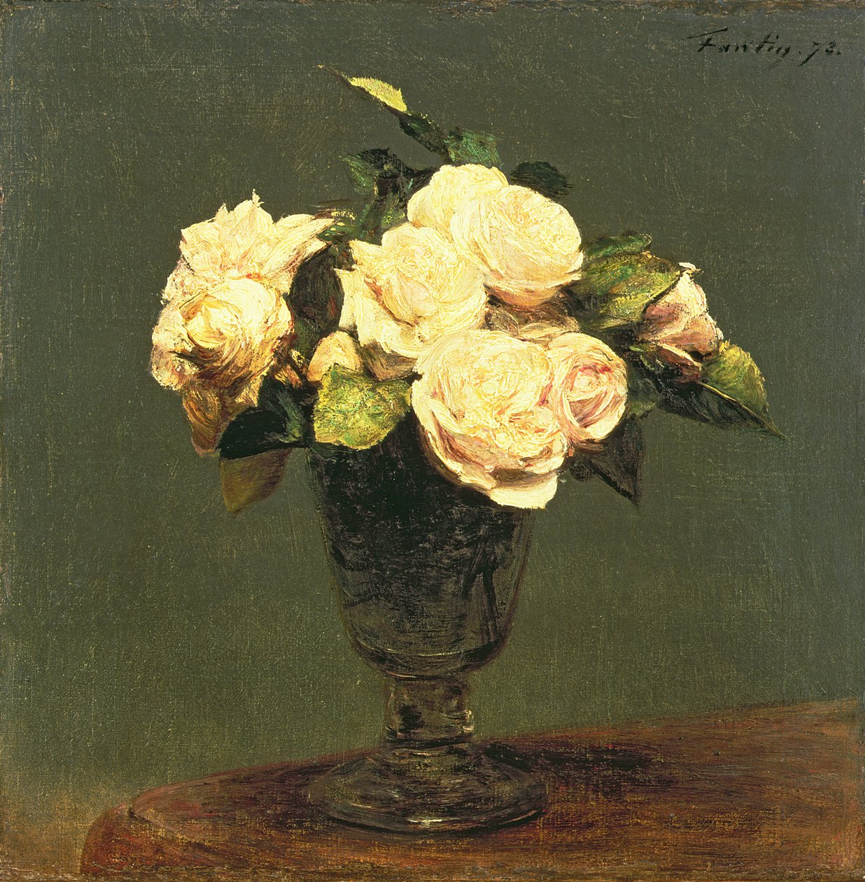 Bílé růže, 1873 od Ignace Henri Jean Fantin Latour
