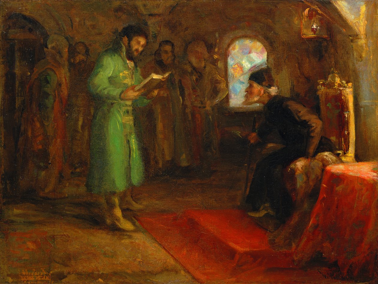 Boris Godunov s Ivanem Hrozným od Ilya Efimovich Repin