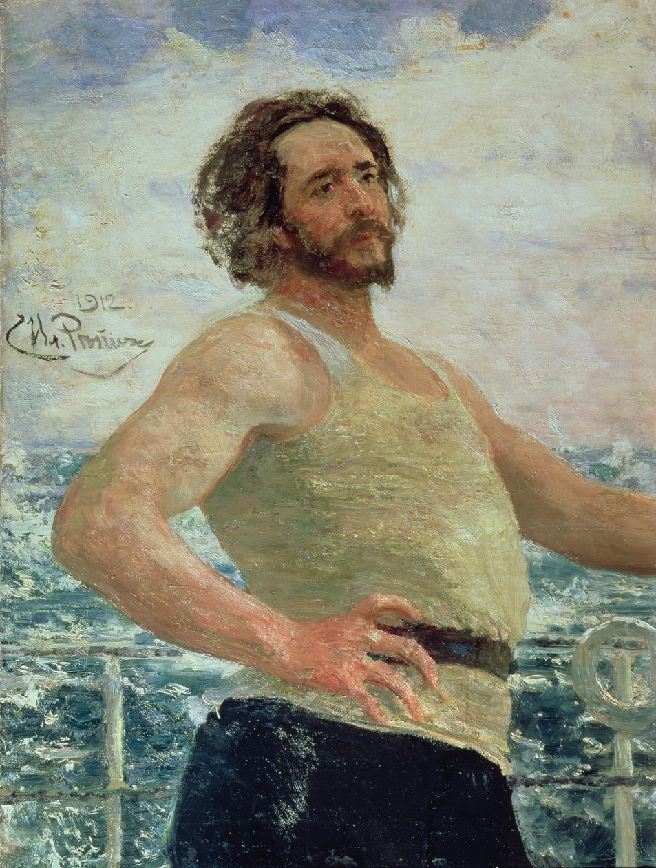 Portrét autora Leonida Andreeva (1871-1919), 1912 od Ilya Efimovich Repin