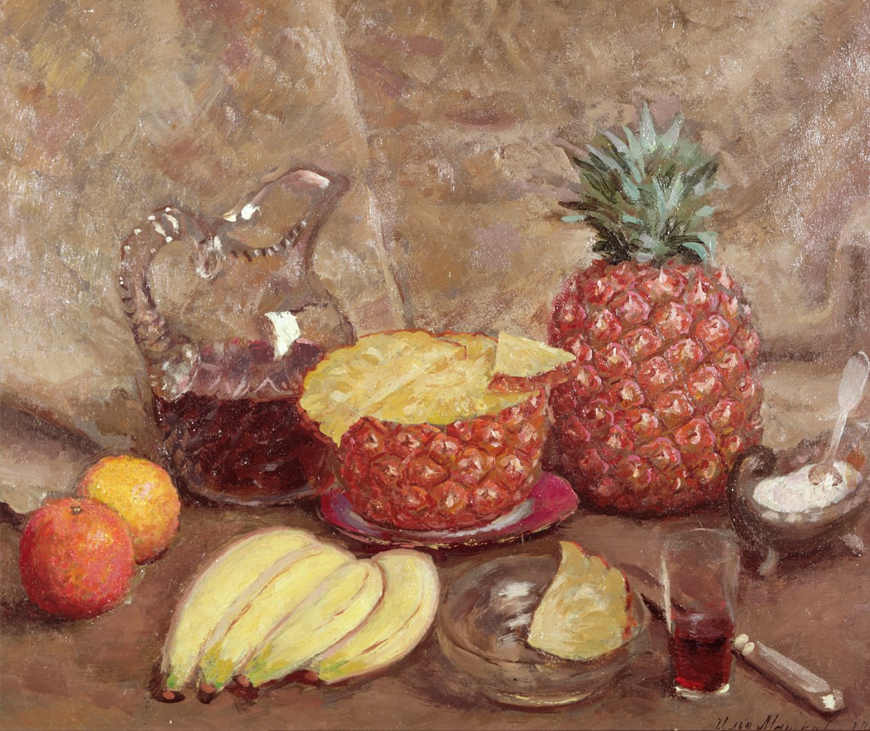 Zátiší s ananasem, 1938 od Ilya Ivanovich Mashkov