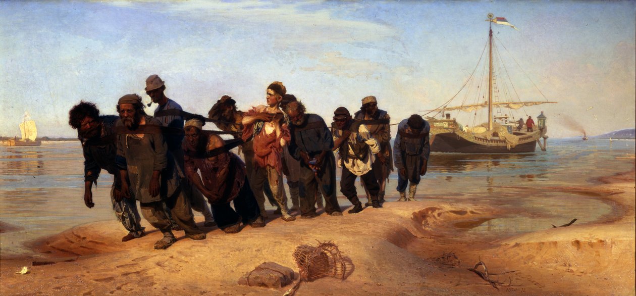 Barge Haulers na Volze, 1872-1873 od Ilya Efimovich Repin
