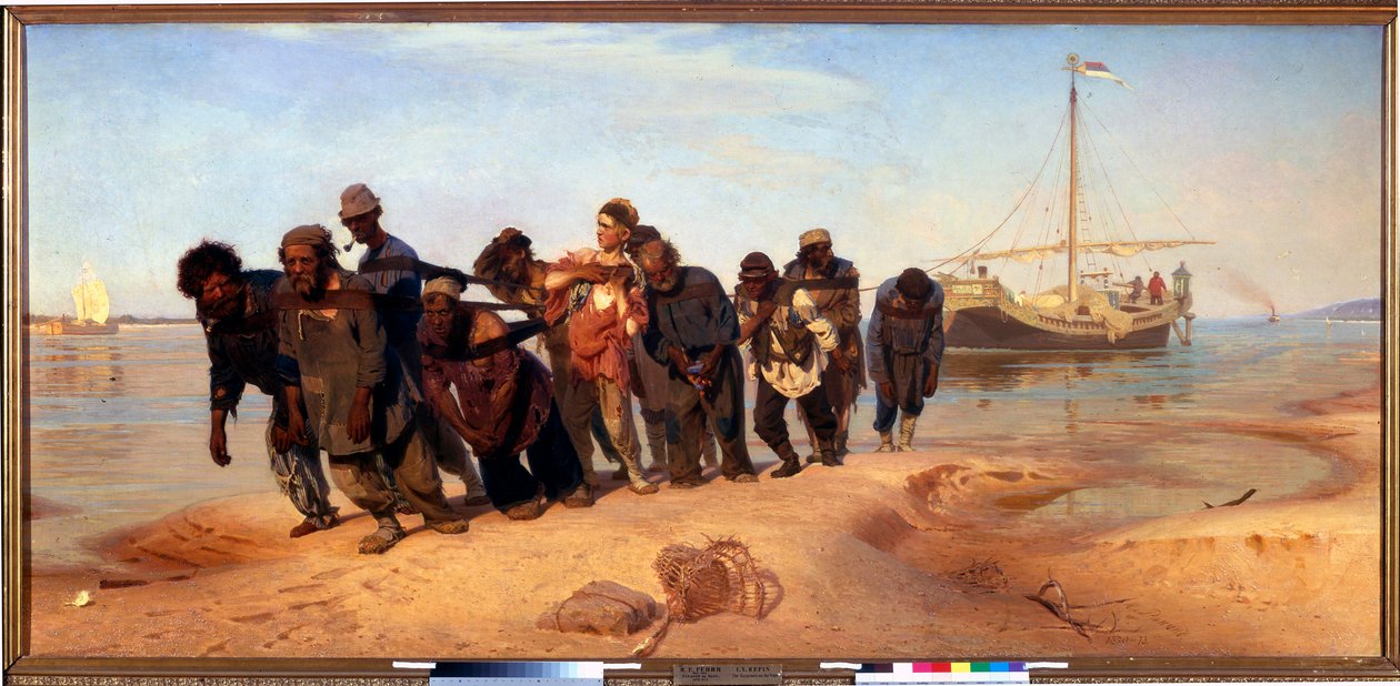 Bárkové tahače na Volze (Rusko) od Ilya Efimovich Repin