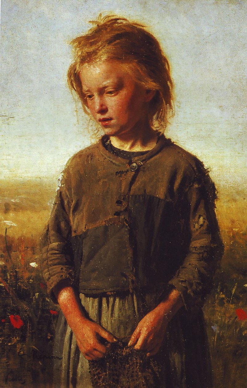 Dívka Fisher od Ilya Efimovich Repin