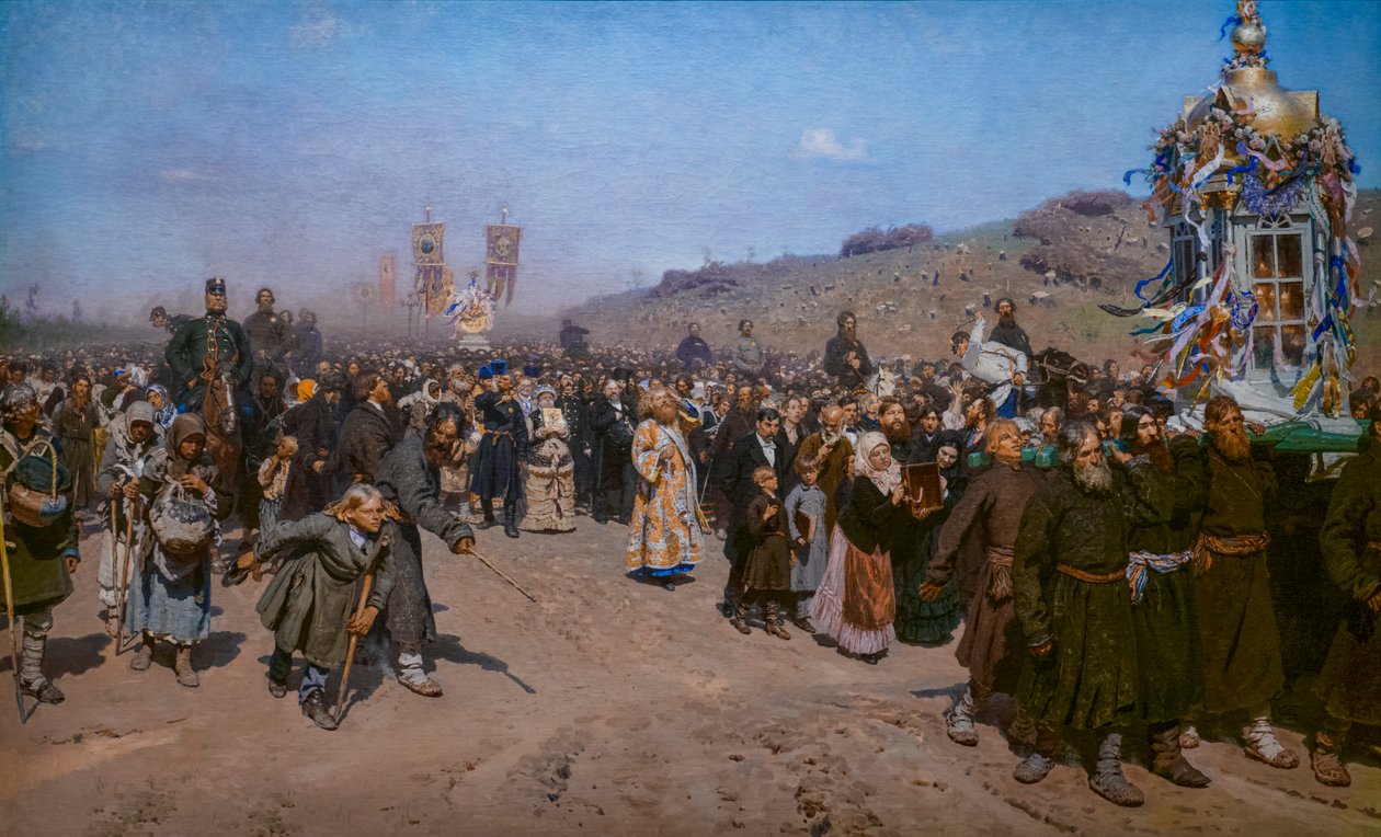 NÁBOŽENSKÝ PRŮVOD V PROVINCI KURSK od Ilya Efimovich Repin