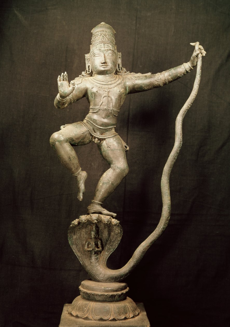 Kaliya Krishna (bronz) od Indian School