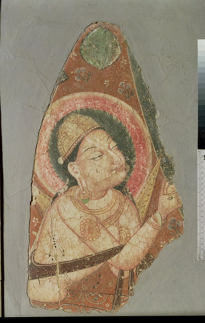 Indra, Balawaste, 7.-8. století (nástěnná malba) od Indian School