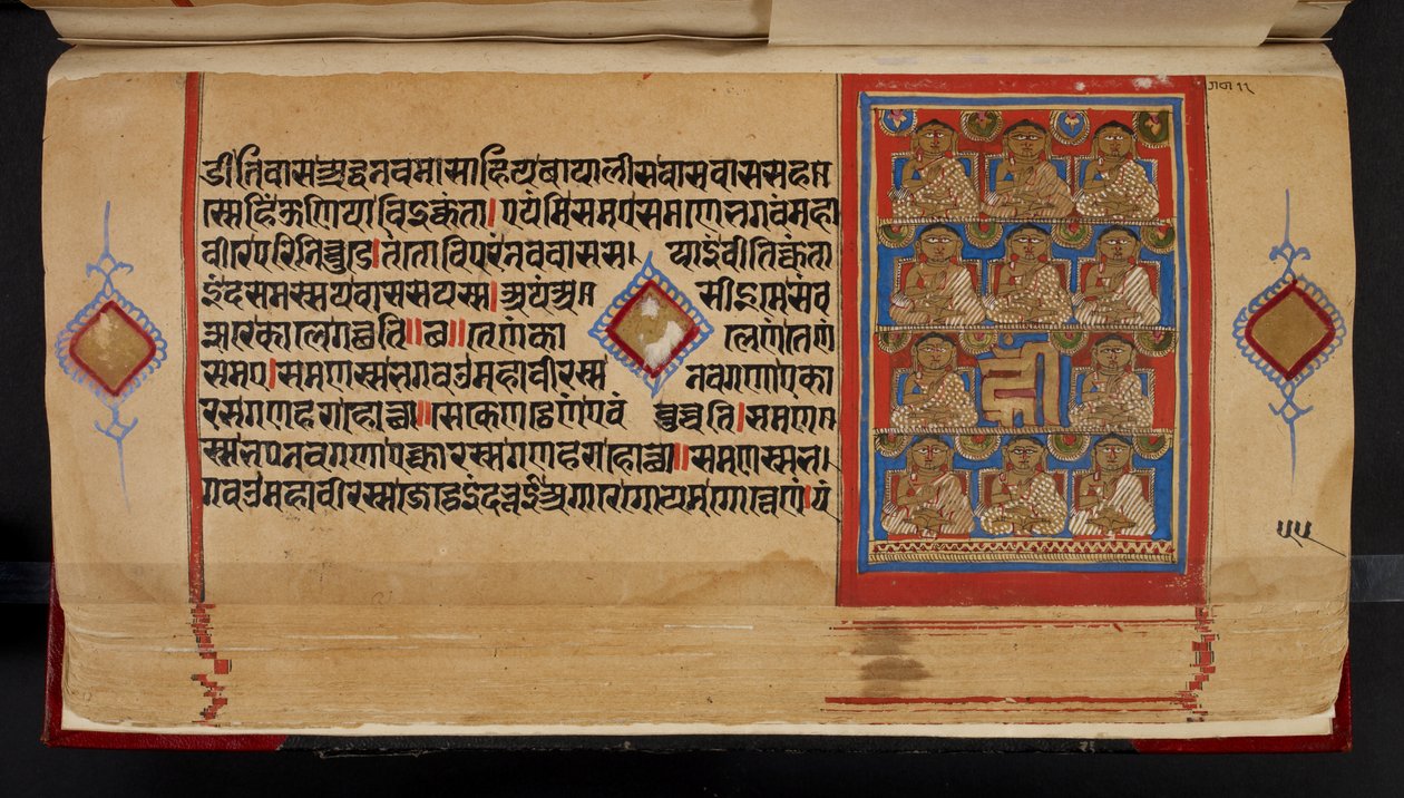 Folio rukopisu Kalpasutra zobrazující Ganadharas od Indian School