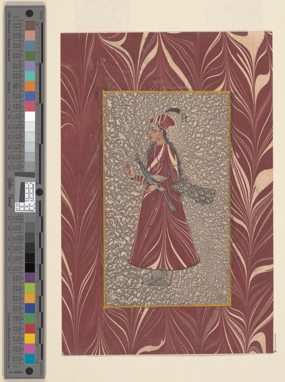 Lady Carrying a Peacock, Bijapur, c.1660 od Indian School