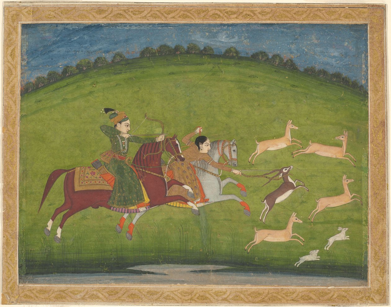 Princ a princezna na lovu černé zvěře od Indian School
