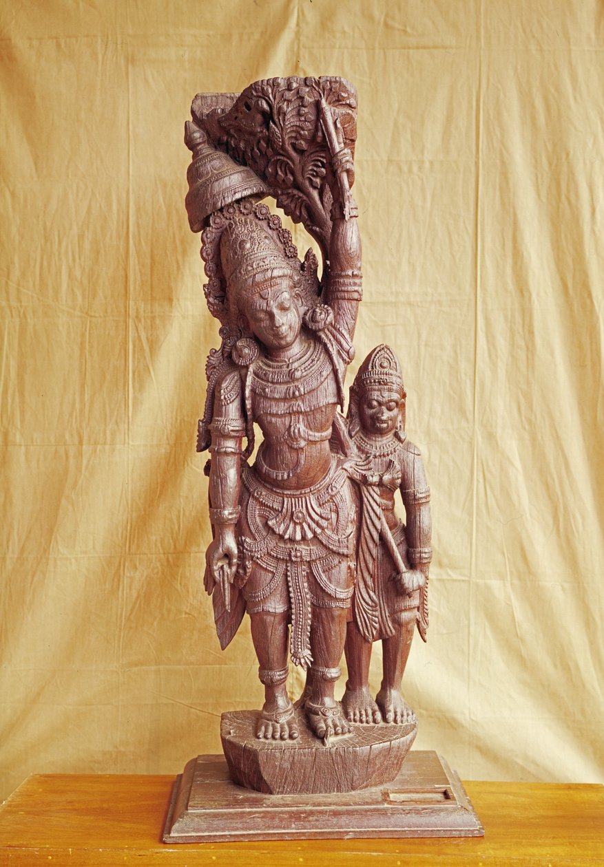 Šrí Ráma a Hanumán (dřevo) od Indian School
