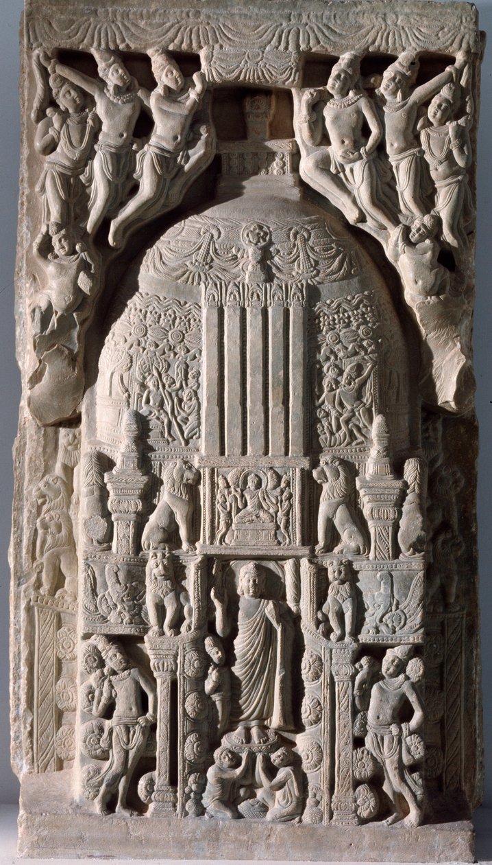 Stupa deska (fragment reliéfu, 225-325) od Indian School