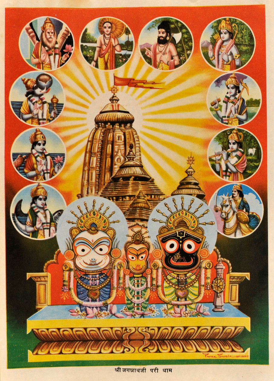 Chrám Jagannath, Puri, Orissa od Indian School