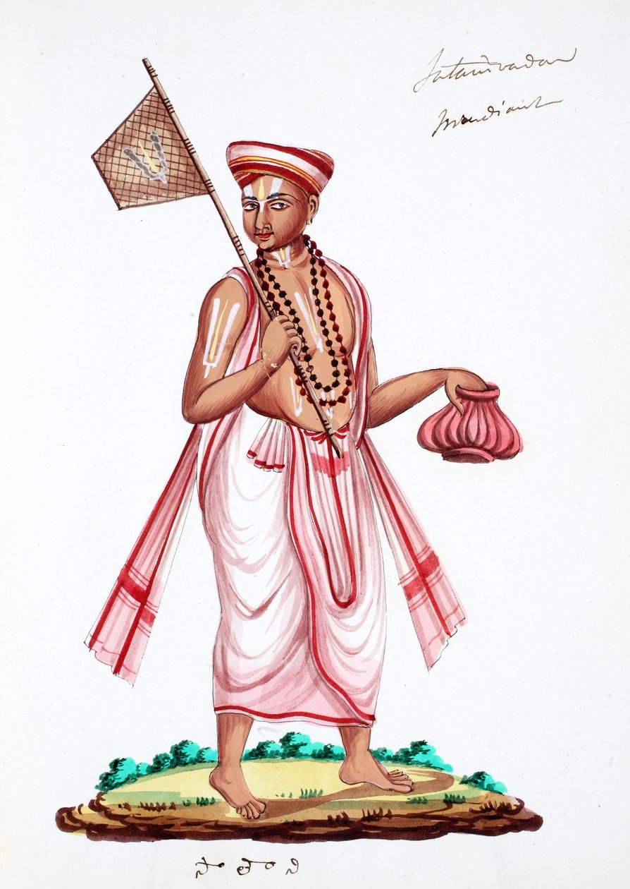 Vaishnavite Brahmin (wc na papíře) od Indian School