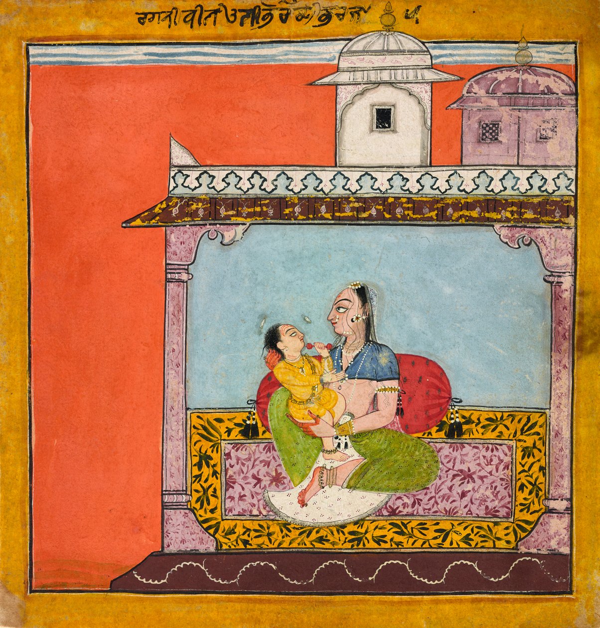 Vilaval Ragini, z ragamaly, kolem 1690-95 od Indian School