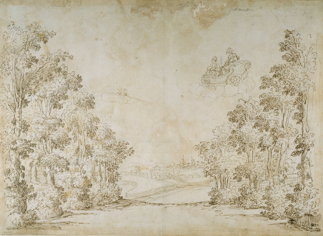 Mírová země (pero a inkoust na papíře) od Inigo Jones