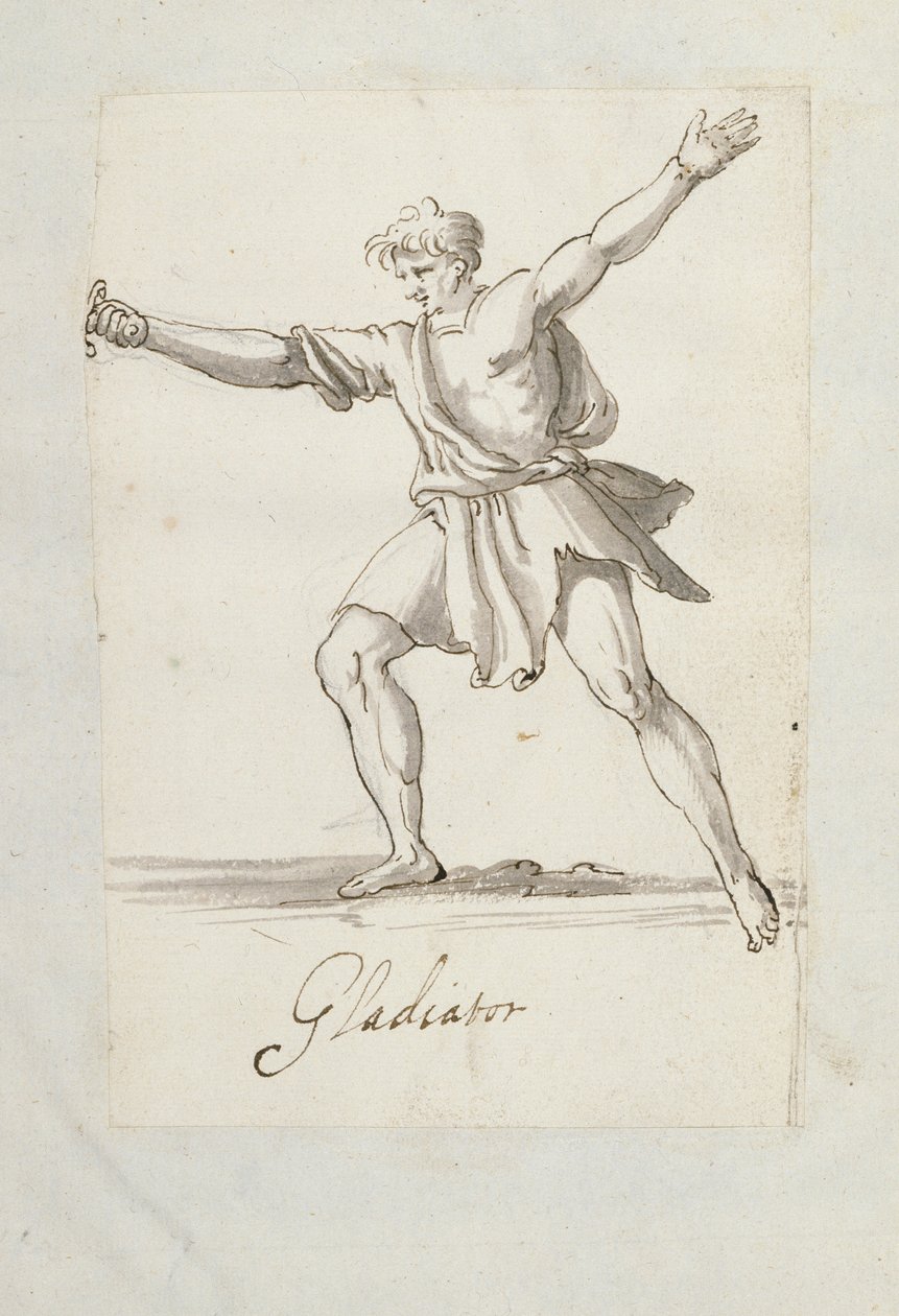 Gladiátor (pero a inkoust na papíře) od Inigo Jones