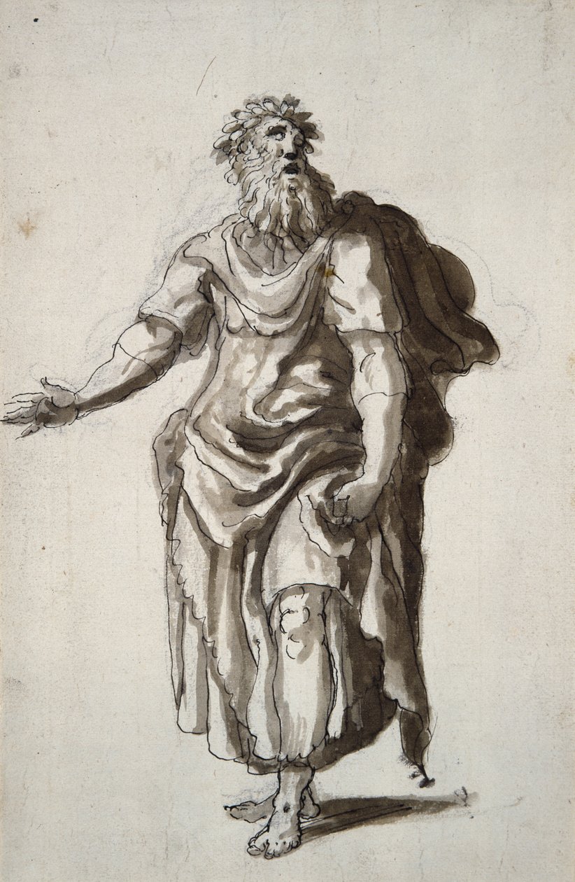 Merlin, asi 1610 (pero a tuš na papíře) od Inigo Jones