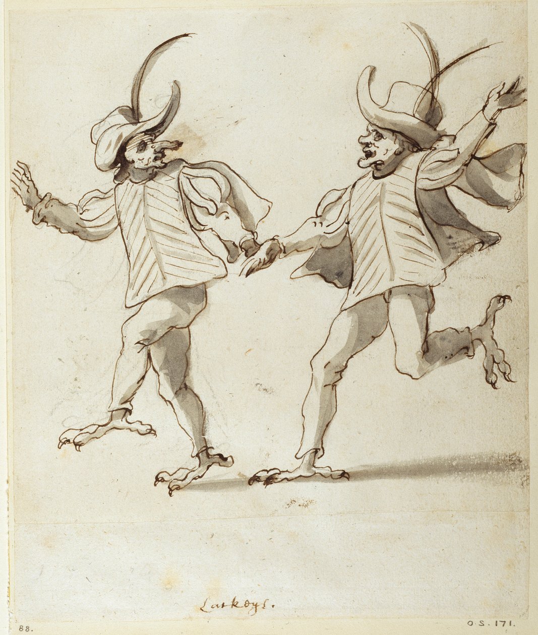 Dva Lackeys (pero a inkoust na papíře) od Inigo Jones