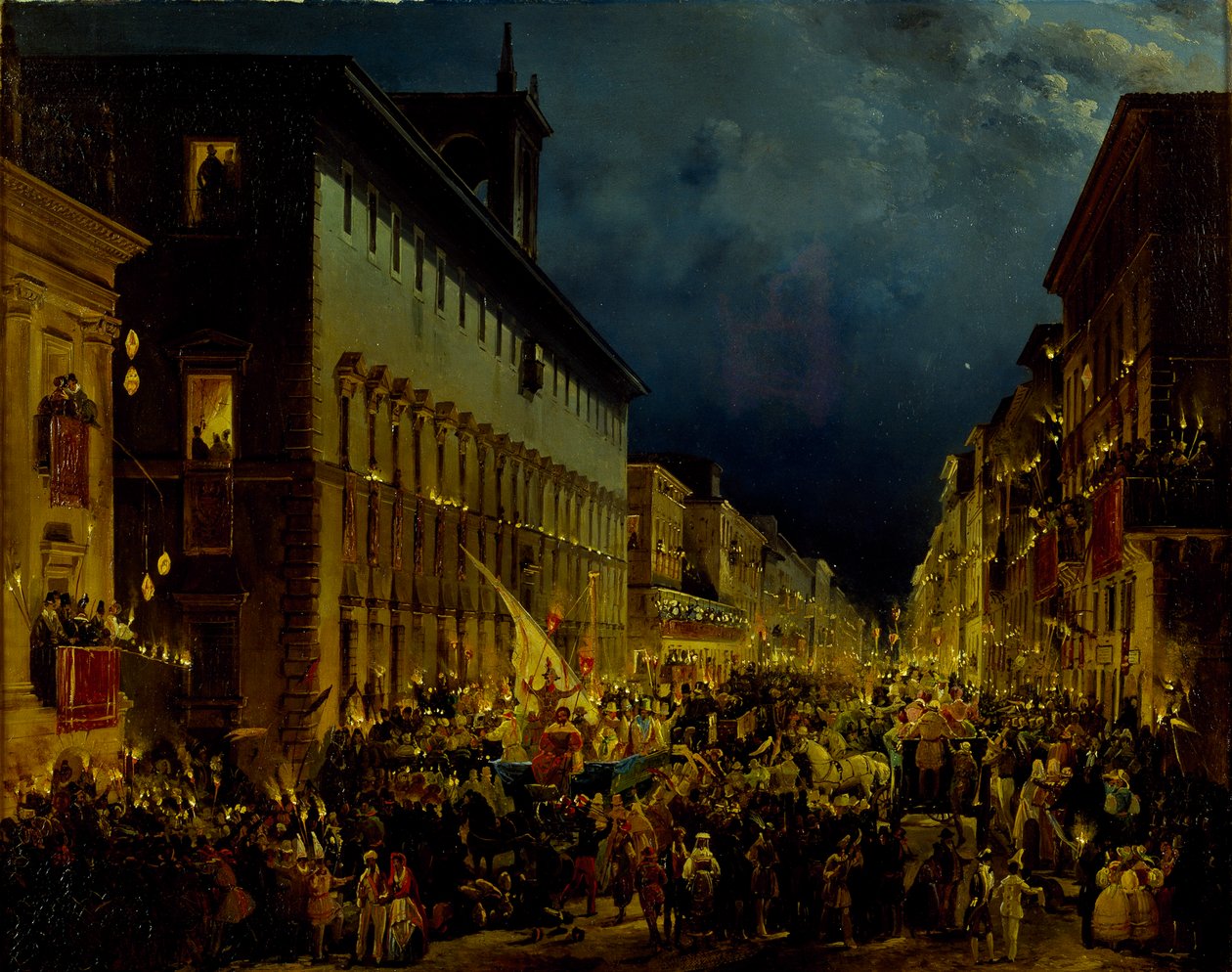 Moccoli večer v Římě, 1834. od Ippolito Caffi