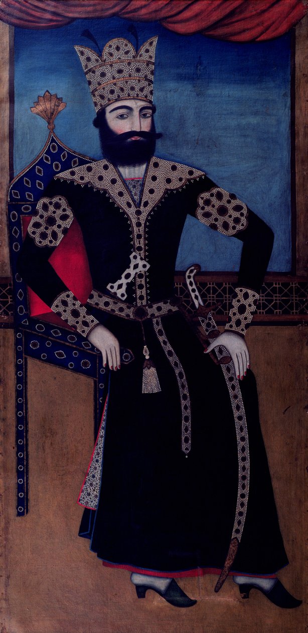 Portrét Fath-Aliho, íránského šáha (vládl 1797-1834), od Iranian School