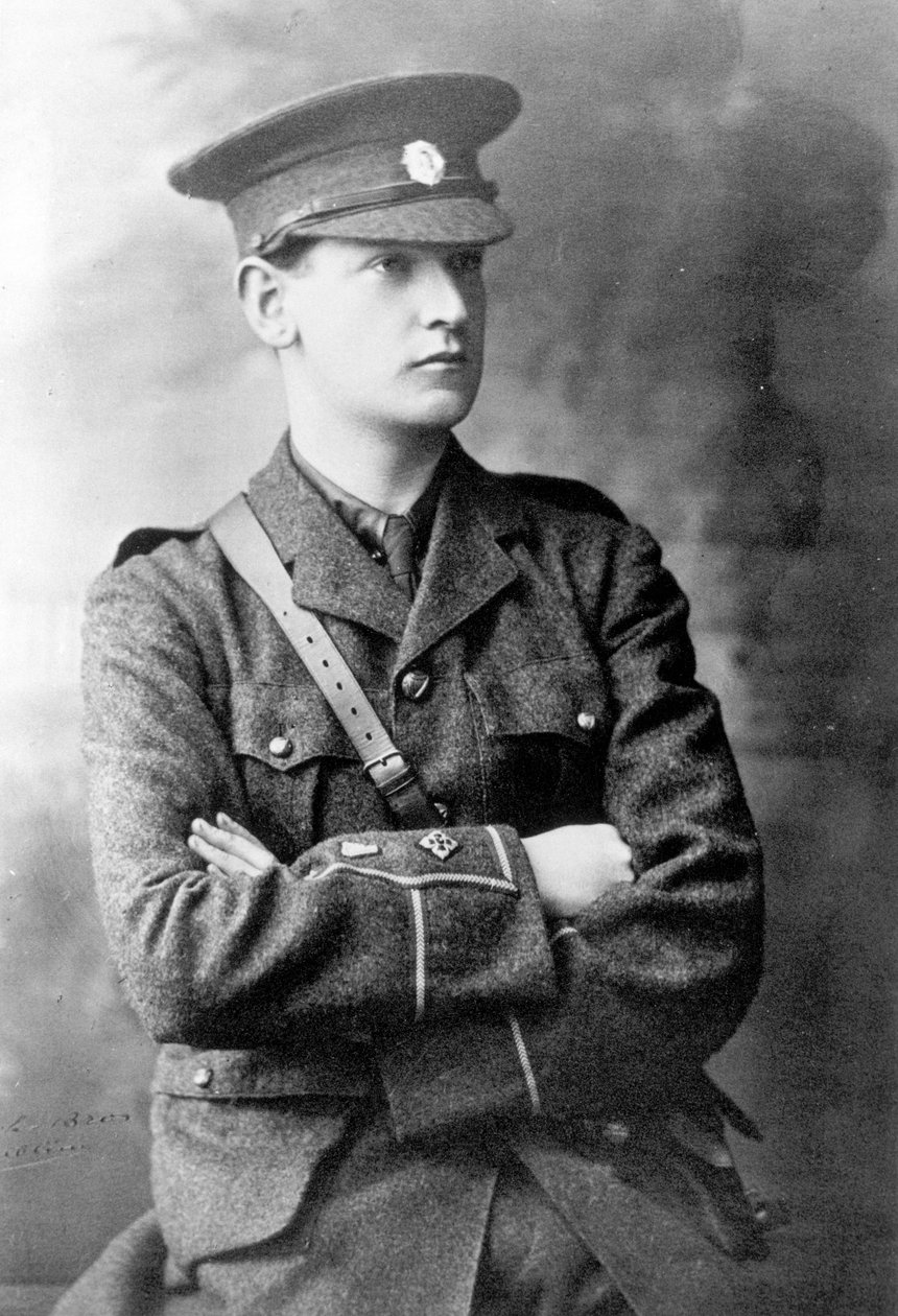 Michael Collins (1890-1922) v uniformě irské republikánské armády, kolem roku 1916 od Irish Photographer