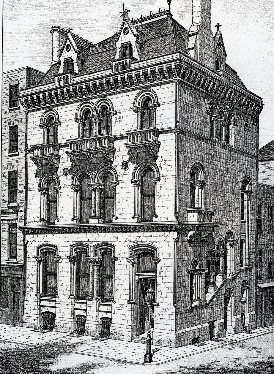 Crown Life Office, Dublin, publikováno v „The Architect ix“, 1873 od Irish School