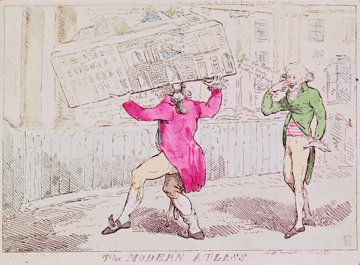 The Modern Atlas, vydané nakladatelstvím S.W. Fores, 1791 (ručně kolorovaná rytina) od Isaac Robert Cruikshank