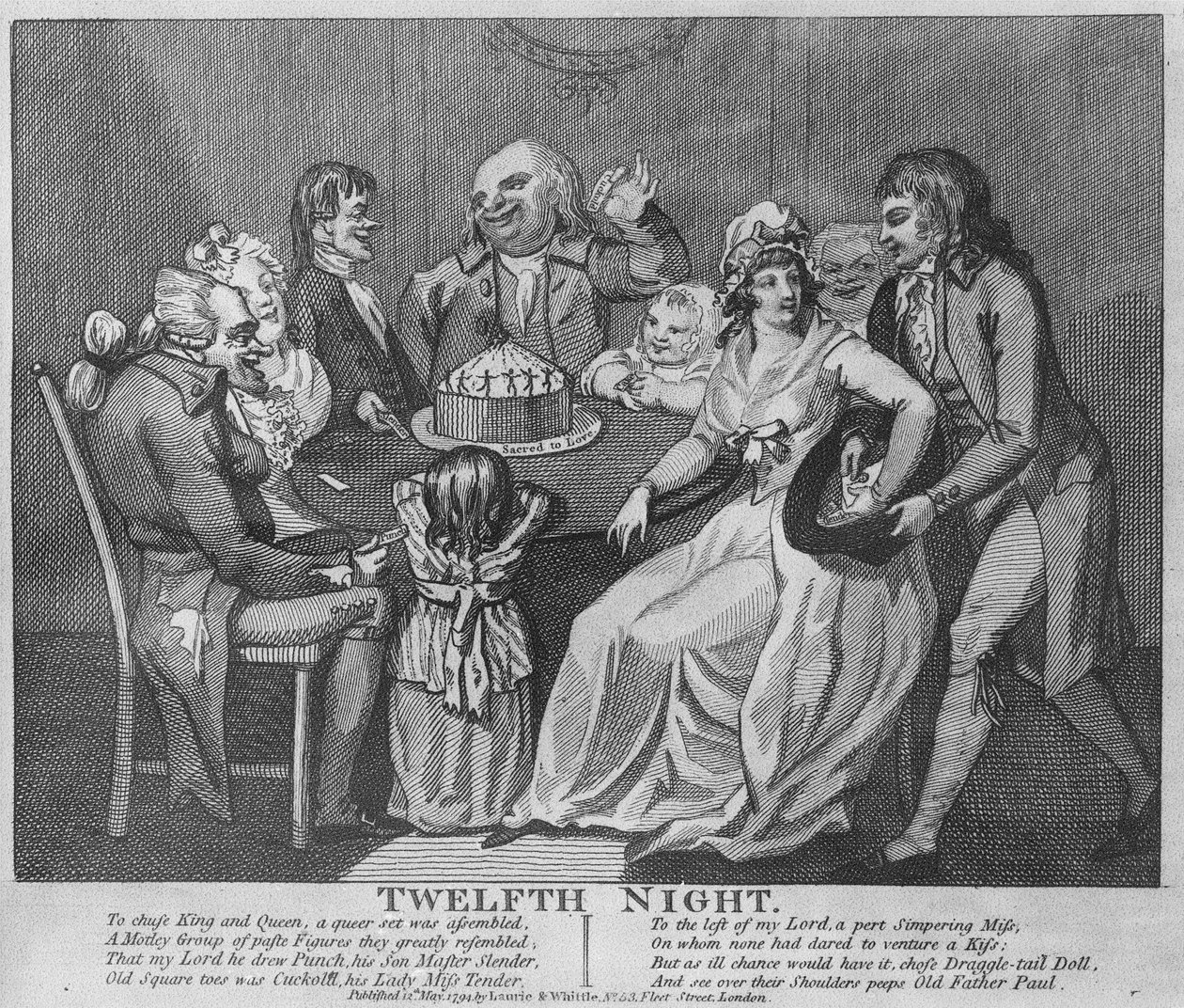 Dvanáctá noc, 1794 od Isaac Robert Cruikshank