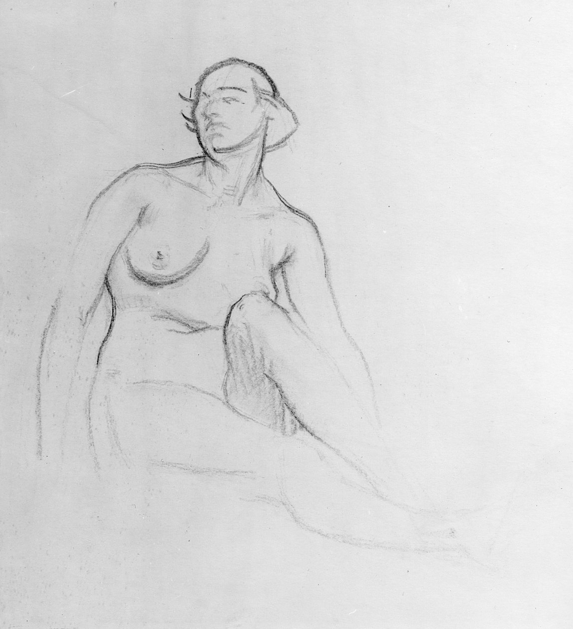 Studie nahé ženy, 1915 (uhl na papíře) od Isaac Rosenberg