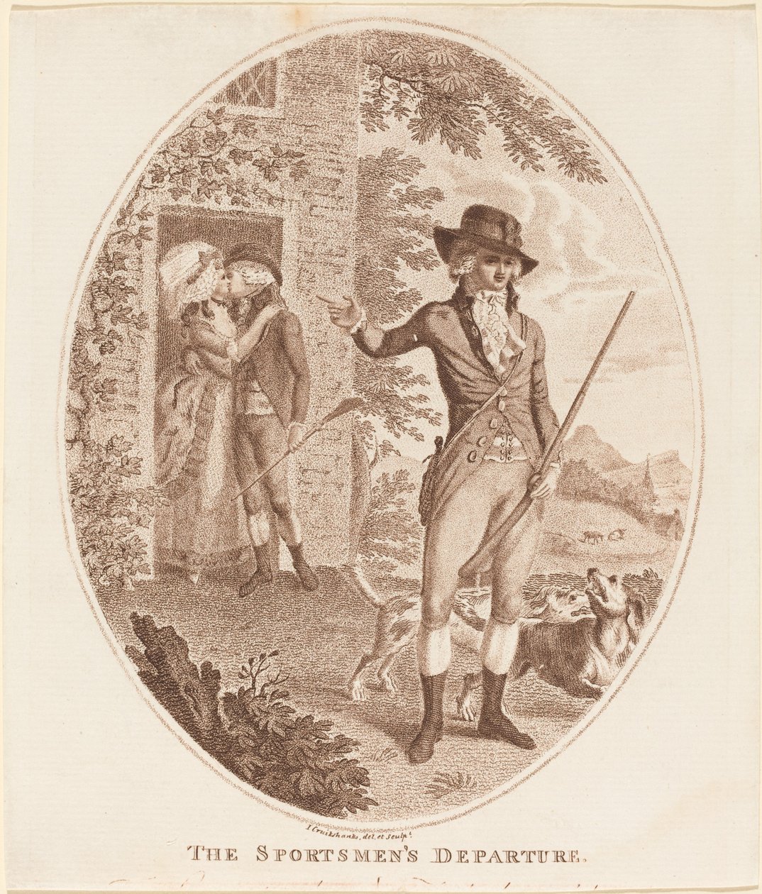 Odjezd sportovců od Isaac Cruikshank