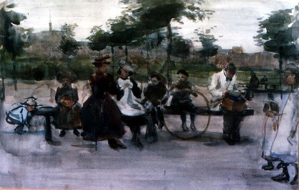 Lavička v parku, Amsterdam od Isaac Israels