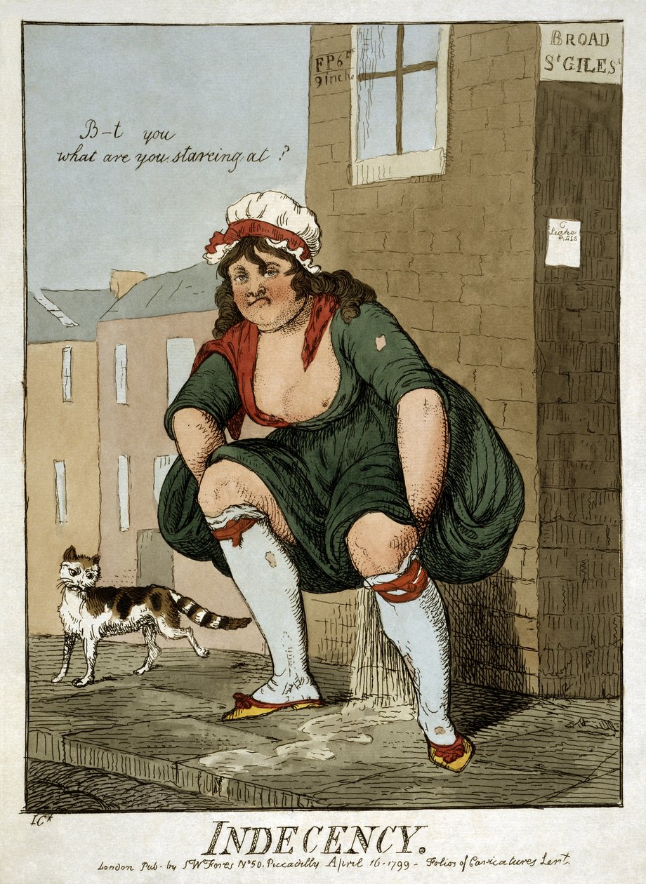 Neslušnost, 1799 od Isaac Robert Cruikshank