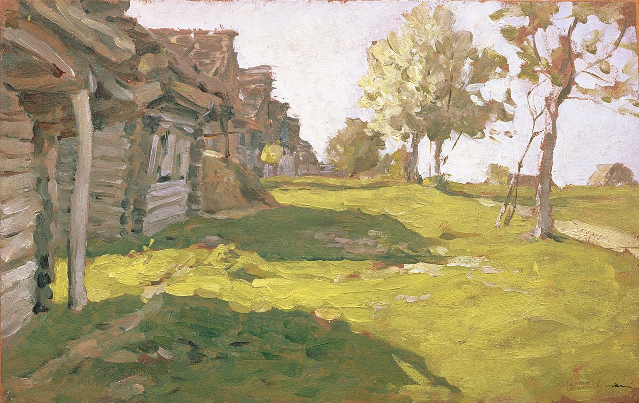 Den zalitý sluncem. Malá vesnice, 1898 od Isaak Ilyich Levitan