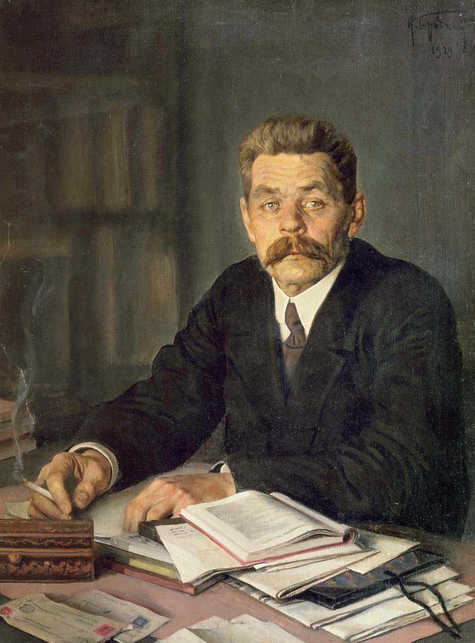 Portrét autora Maxima Gorkého (1868-1939), 1929 od Isaak Israilevich Brodsky